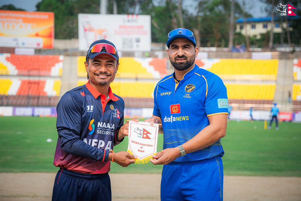युएईले टस जित्यो, नेपालले पहिला ब्याटिंग गर्ने