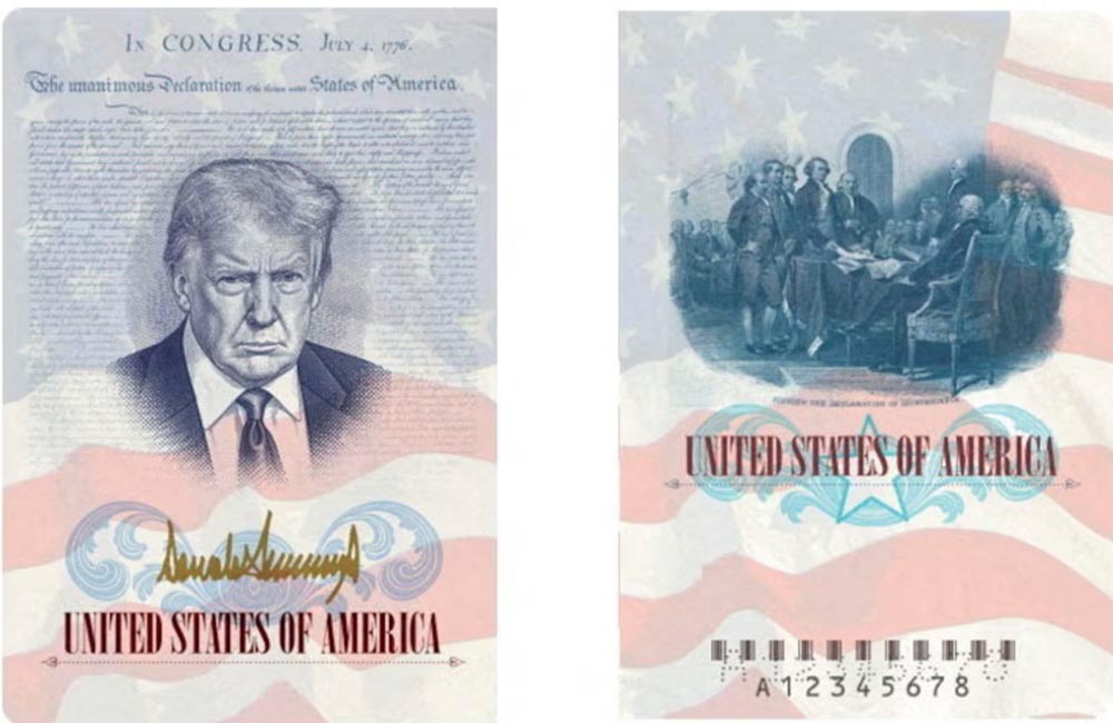 अमेरिकाले ट्रम्पको तस्वीर राखिएको विशेष पासपोर्ट जारी गर्ने