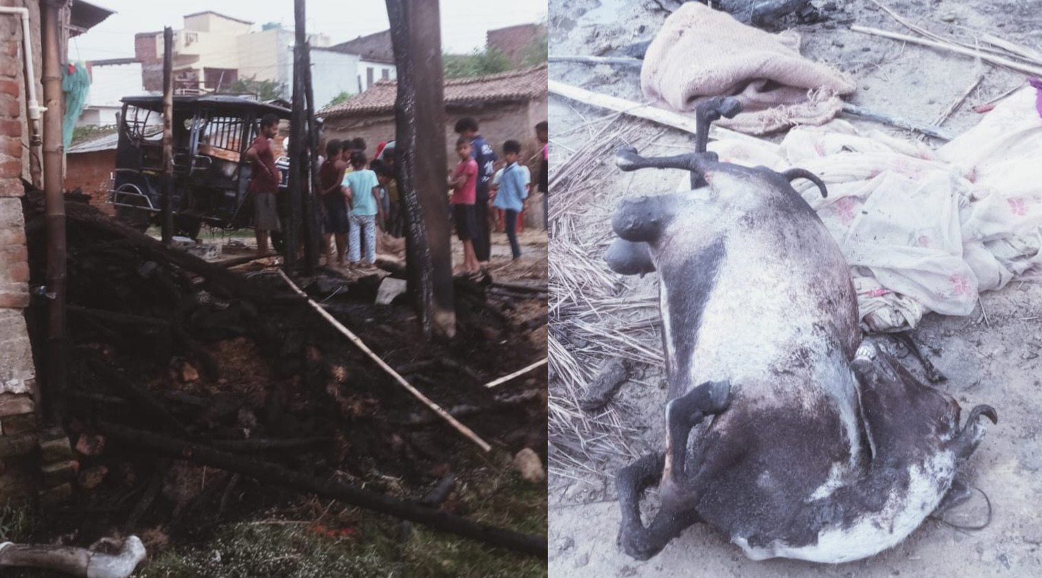 सहिम मियाँको घरमा सर्ट सर्किट भई आगलागी हुँदा लाखौं मूल्य बराबरको छति-