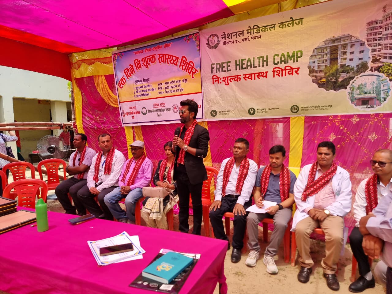 नेशनल मेडिकल कलेजको सहयोगमा सखुवा प्रसौनीमा स्वास्थ्य शिविर, ४ सय ८२ लाभान्वित तथा सहकार्य सम्झौता सम्पन्न-